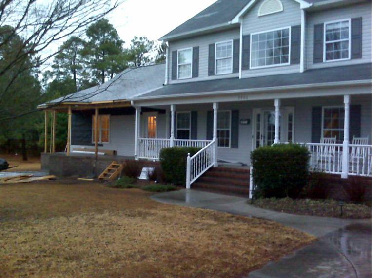 The in-law suite wing during construction